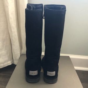 Black suede tall Ugg boots